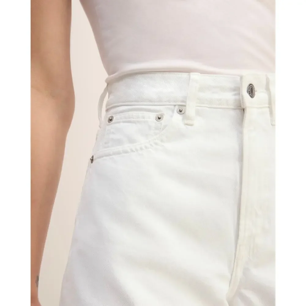 Everlane White High-Rise Denim Shorts
